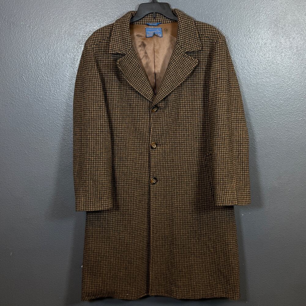 Pendleton 42 men's brown flannel 100% wool coat jacket vintage 80's